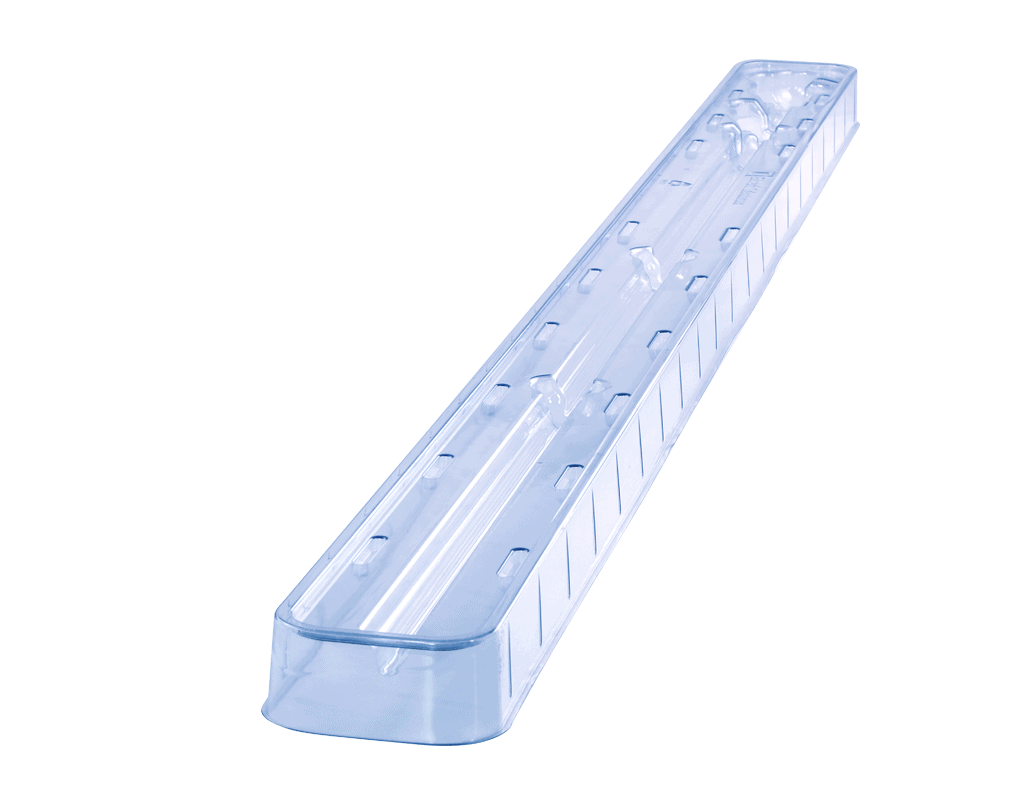 Blue PETG Long Tray Packaging Page 